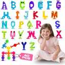 Suction Cup Kids Bath Toys for Toddler Aged 3, 40PCS Animal Alphabet Suckers, Educational ABC Spelling Learning Letter, Montessori Sensory Gifts for 4-8 Kids