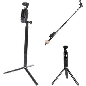 PellKing Monopod for Osmo Pocket 3,61"/155cm Selfie Stick+Aluminium Alloy Tripod+Protective Cage Extension Adapter Frame