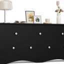 Furmax Dresser for Bedroom, 5 Wood Dresser, Chest of Drawers, for TV up to 65 inch, TV Stand Storage Chest of Drawers for Hallway Entryway (Black)