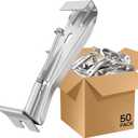 5 Inch Gutter Hangers, Hidden Aluminum Gutter Brackets with Assembled Screw - Support Sagging rain gutters (50 Pcs)