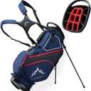 14 Way Dividers Golf Stand Bag Lightweight, Golf Bag for Men Women with Multiple Pockets, Dual Strap and Rain Cover Hood (navy blue)