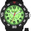 Kids Analog Watch with Light for Boys Girls Waterproof Time Teaching Watch with Soft Band Learning Time Wrist Watch Easy to Read for Children Great Gifts (Black)