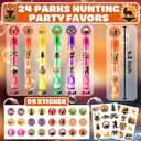 24PCS Hunting DIY Bubble Wands with 96PCS Stickers - Party Favor for Goodie Bags, Pinata Stuffers, Mini Bubble Bulk Birthday Supplies, Toys Gifts, Class Prizes for Toddlers, Boys & Girls