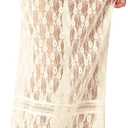 Cicy Bell Womens Sheer Lace Maxi Skirt Summer Beach Cover-ups Casual Streetwear Long Y2K Skirts Beige