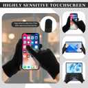 Honnesserry Cable Knit Winter Gloves for Women Elastic Cuff Thermal Touchscreen Gloves for Cold Weather