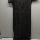 SWEETV Great Gatsby Lace Neck Flapper Dress - 1920s Dress for Women With Sleeve - Roaring 20s Costume (Small, Black)