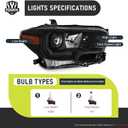 Headlights Assembly for 2016-2023 Toyota Tacoma (Fits Models w/o Factory LED DRL Only) Headlamp Replacement Driver & Passenger Side