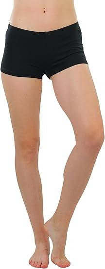 ToBeInStyle Women's Cotton Blend Stretch Active Yoga Shorts, 2 Pack, S,M