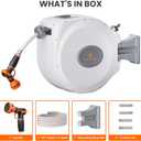 Giraffe Tools CW20 Retractable Garden Hose Reel 5/8" x 60 ft Heavy Duty Water Hose Reel, Swivel Bracket, Any Length Lock, Light Grey