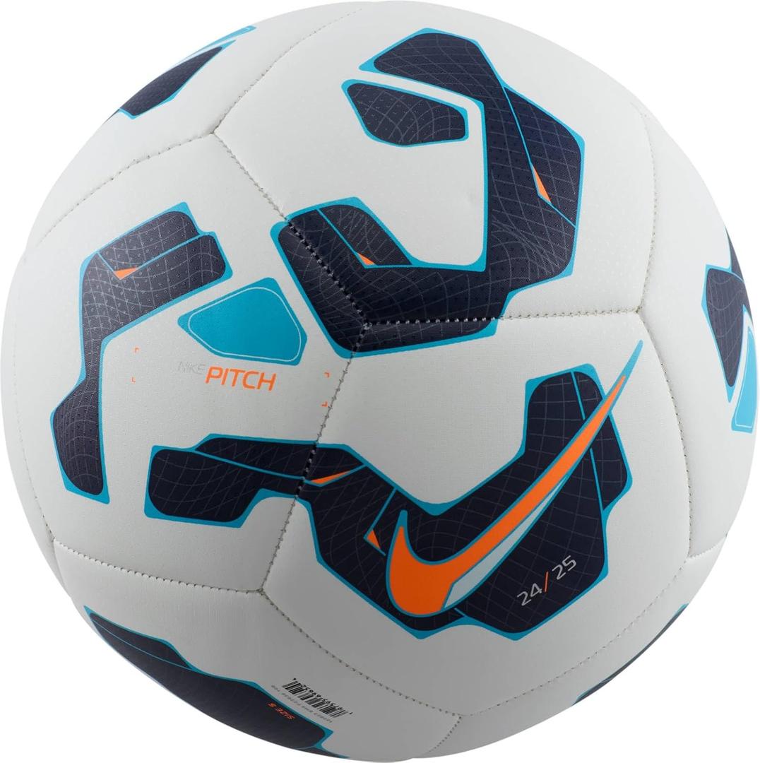 Nike Pitch Soccer Ball (3, White/Blackened Blue/Hyper Crimson)