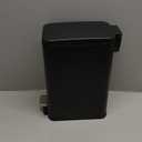 Slim Bathroom Trash Can with Lid Soft Close, 1.6 Gallon Stainless Steel Garbage Can with Removable Inner Bucket, Durable Step Pedal, Small Trash Bins for Toilet, Bedroom, Kitchen, Office (Black)