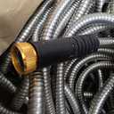 Garden Hose Metal 200FT, Stainless Steel Heavy Duty Water Hose With 10 Function Nozzle, No-Kink, Tough & Flexible, Sturdy and Lightweight, Rust Proof for Yard, Outdoor, RV