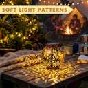 JOIEDOMI 2 Pack Outdoor Solar Hanging Lantern Lights, Waterproof Tabletop with Handle, LED Moroccan Lanterns, Metal Decorative Garden Solar Lights Spring for Patio, Lawn, Porch, Backyard