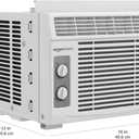 5000-BTU Window Air Conditioner with Quiet Operation, Up to 150 Sqf, Cool and Fan Functions, Washable Filter, Adjustable Window Kit, Intuitive Mechanical Controls, for Small Room, White