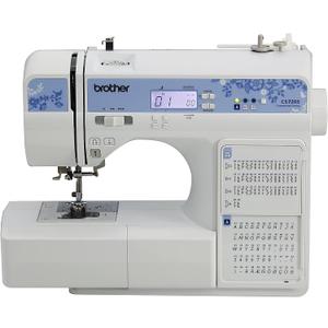 Brother CS7205 Computerized Machine, 150 Built Stitches, 1 Font, Wide Table, 11 Sewing Feet, White