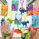28 Pack Valentines Dinosaur Keychains with Cards , Valentines Day Gifts For Kids Dinosaur Valentine Day Cards Bulk Classroom School Exchange Prize Valentines Party Favors for Kids Boy Girl