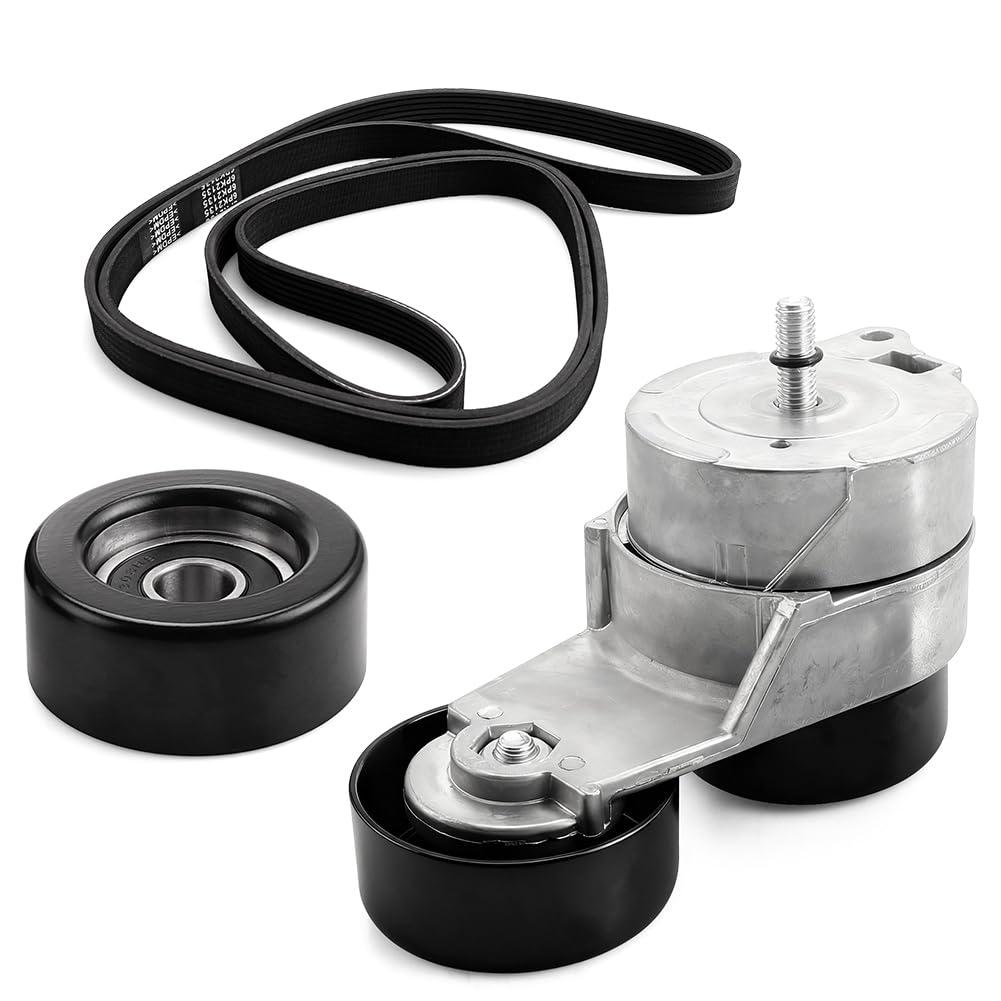BIHEE Drive Belt Tensioner Kit Compatible with Accord, Odyssey, Pilot, Ridgeline, Acura MDX,TL, ZDX - Direct Fit Replacement OE K060841 38332 36112 90K38332 with Serpentine Belt & Idler Pulley, 3PCS