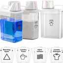 [3 Pack] Liquid Laundry Detergent Dispenser for Laundry Room Organization and Storage, 61oz Large Capacity Laundry Soap Containers with 12 Removable Labels, BPA Free & PET Plastic Clear