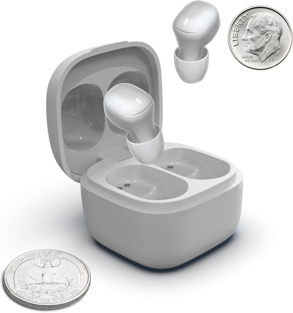 Coby Mini True Wireless Bluetooth Earbuds, Lightweight in-Ear Wireless Headphones for Work or Travel, 12 Hours of Playtime, 10-Meter Range, Earbud Gels and Charging Case Included, White