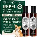 Seedshub 4-in-1 Pet Hair Remover & Odor Neutralizer Spray, Anti Static Wrinkle Release, Plant Based Enzymes, Safe for Pets, Fabrics & Furniture, Refresh Pine Nut Scent, 13.52 fl oz, 2 Full Size Pack