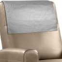 Recliner Headrest Protector Faux Leather Headrest Cover for Recliner Chair Couch Headrest Cover for Furniture Sofa Protector Chair Arm Covers for Home Office 17 x 27In(Light Gray)