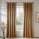 FMFUNCTEX Velvet Blackout Curtains Gold Brown Thermal Insulated Curtains for Bedroom Living Room Darkening Curtains 90 Inches Long Soft Luxury Heavy Rod Pocket Brown Drapes Dining Room 2 Panels Set