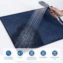GRANNY SAYS Blue Bathroom Rugs, Absorbent Bath Mats 24" x 16", Soft Chenille Bathroom Mat, Small Bath Rugs Non Slip Washable, Quick Dry, Thin, Rug for Tub and Shower