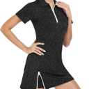 FKEEP Women's Tennis Golf Dress Outfits Athletic Workout Dress with Shorts and Pocket Sport Dresses (S)
