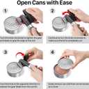Beneno Can Opener, Manual Side Safe Cut Can Opener Smooth Edge with Durable Sharp Blade, Effort-Saving Knob & Comfortable Non-slip Handle, Brown
