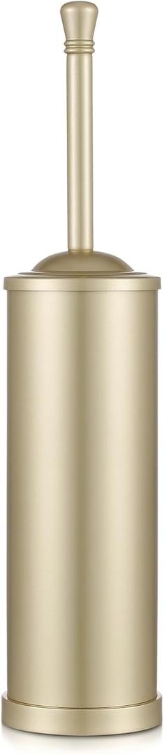 Gold Toilet Brush and Holder Set,304 Stainless Steel Toilet Bowl Brush and Holder for Bathroom,Heavy Duty Toilet Brush,Durable Scrubbing Bristles,Splash Resistant,Long Handle