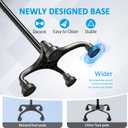Rehand Quad Cane, Walking Cane with Ergonomic Handle Ever and Graceful 4-Pronged Base for Extra Stability, Adjustable Walking Sticks for Right or Left Handed Men & Women and Seniors