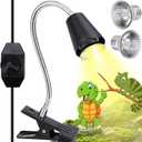 Reptile Heat Lamp Bulbs 110V, 2-Pack UVA/UVB Light for Turtles, 360 Rotatable Heating Lamp for Aquarium Terrarium, Aquatic Plants, Lizards and Snakes