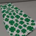PurpleEssences St Patricks Day Shamrock Decorations Table Runner Green Clover, Dining Table Decoration for Indoor Home Party - 13 X 72 Inch - Shamrock 4 Leaf Clover