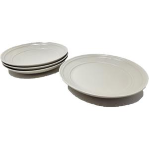 10" 4PK Porcelain Woodbridge Dinner Plates White - Threshold