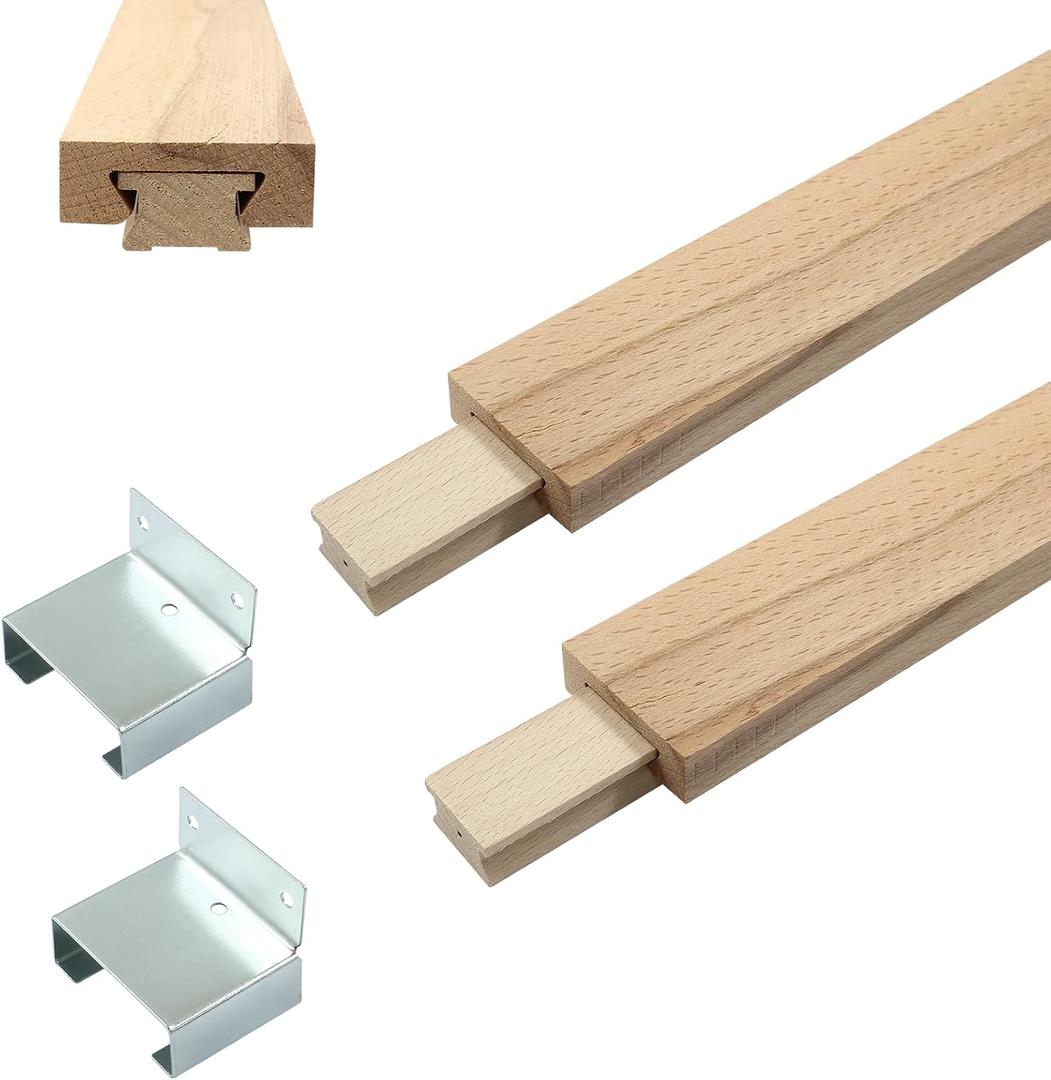 6pcs Wooden Drawer Slides, 14/35cm Wood Center Mount Guide Track Replacement Part