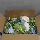 DearHouse 2Pcs Artificial Peony Flower Garland - Silk Peony Garland with Purple White Flowers for Wedding Party Table Decoration,6ft/Strand(White& Blue&Dark Blue)