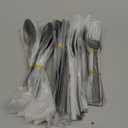 40-Piece Stainless Steel Flatware Set - Heavy Duty 430 Stainless Steel Cutlery Set, Include Knives, Forks, and Spoons for 8 People, Dishwasher Safe (Black)