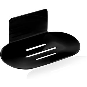 Soap Holders for Shower, Adhesive Shower Soap Holder, Stainless Steel Black Soap Bar Holder, No Drilled Soap Dishes for Wall, Bathroom, Kitchen Sink (Matte Black 1 Pcs)