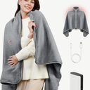 Battery Operated USB Heated Blanket – Cordless Rechargeable Throw with Portable Battery Pack, Far Infrared Heat, Ultra-Soft Faux Rabbit Fur for Home, Office, Travel, Camping