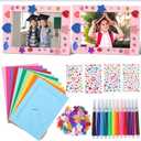 60 Set /226 Pcs Graduation Paper Picture Frames Craft Kit with Easel 4x6 Paper Photo Cards with 4 Stickers 150 Stickers 12 Pens for Graduation End of The Year DIY Crafting Classroom Picture