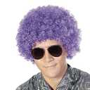 FREE BEAUTY Fluffy Afro Synthetic Clown Wig for Men Women Cosplay Anime Party Christmas Halloween Fancy Funny Wigs (Purple)