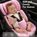 Infant Car Seat Insert Adjustable Head Support for Preemie Newborn Toddler, Reversible Baby Head Body Support Cushion for Carseats and Strollers Side Impact Protection - Pink