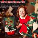 Xizondidi Vintage Christmas Decorations,Christmas Wall Decor for Home,Black Cat Wall Art Prints Including Wooden Frame,Art Poster for Living Room Bedroom Home Decoration 15 * 10 Inches