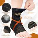 JIUFENTIAN Ultra-Thin & Copper Infused Ankle Support - Adjustable Compression Ankle Brace for Sprain Recovery, Plantar Fasciitis & Daily Pain Relief | Breathable, Durable, Fits Any Shoe (Small)