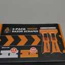 REXBETI Razor Blade Scraper Tool, 2 Pack Razor Scraper with Extra 314Pcs Razor Blades -14Pcs Metal and 300Pcs Plastic Blades, Cleaning Scraper Tool, Cooktop, Paint, Glass Scraper