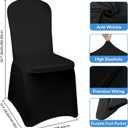 Black Chair Covers 50 PCS Spandex Banquet Chair Covers | Spandex Fabric, Stretch Fitted, Washable and Reusable, Bulk Value Pack for Wedding, Party, Banquet