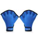 TAGVO Aquatic Gloves for Helping Upper Body Resistance, Webbed Swim Gloves Well Stitching, Aquatic Fitness Water Resistance Training, Small, Blue