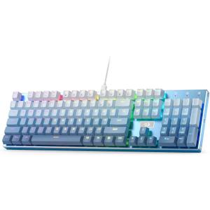 Redragon K556 SE RGB LED Backlit Wired Mechanical Gaming Keyboard, Aluminum Base, 104 Keys Upgraded Socket, 3.5mm Sound Absorbing Foams, Hot-Swap Linear Quiet Red Switch, Gradient Blue (K556 SE Blue)