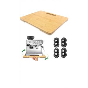 Appliance Slider 360° Rolling Tray for Coffee Maker- Bamboo Coffee Pot Slider Tray for Countertop Rotation Sliding Tray with Wheels, Appliances Mat Easily from Under the Cabinet, Natural (15.7"×13")