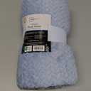 Exclusivo Mezcla Light Blue Fleece Throw Blanket for Couch and Bed, 50x70 Inches Soft Cozy Jacquard Flannel Blankets, Lightweight Fuzzy Plush Warm Throws for All Seasons